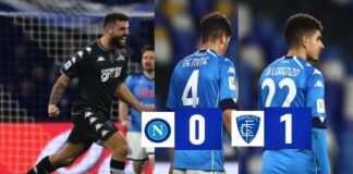 Il Napoli perde contro l’Empoli, rete degli ospiti incredibile (tanta fortuna) ma azzurri sottotono