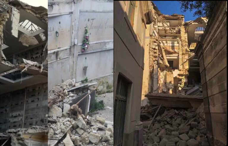 Crollo al cimitero di Poggioreale, blitz dei pm: “Un percorso per il recupero delle salme”