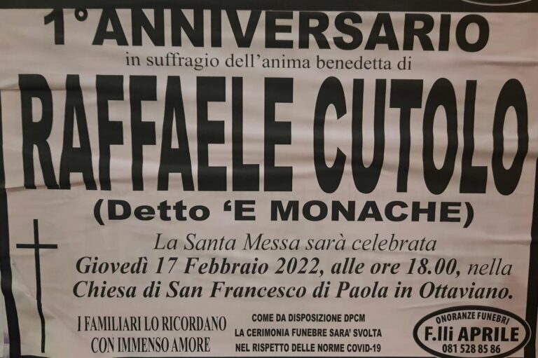 Ottaviano,  messa e manifesti per “l’anima benedetta” di Cutolo
