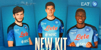 Napoli, la nuova maglia fa il esordio in campo: «N» in risalto, portieri in rosa