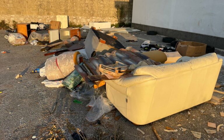 FOTO Frignano, scempio ambientale davanti al cimitero. Mastroianni e Alidorante: “Totale disinteresse dell’amministrazione Santarpia”