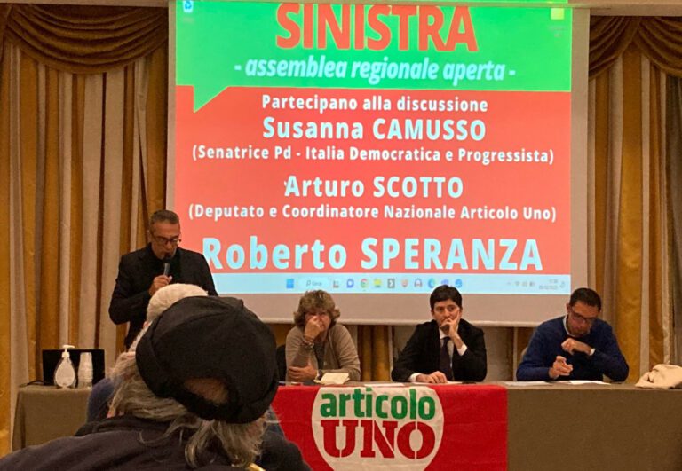 Costituente della Sinistra a Caserta, affollato dibattito all’assemblea regionale di Articolo Uno con Speranza, Camusso e Scotto