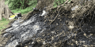 FOTO Nocera, rifiuti bruciati lungo sentiero naturale: la denuncia corre sul web