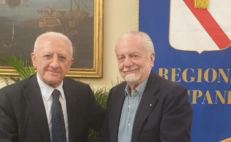 Intesa tra De Laurentiis e De Luca: la Regione sosterrà la festa scudetto del Napoli