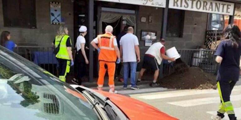 Viterbo, frana un terrapieno dietro al ristorante: morto tra le macerie il titolare, ferito il cuoco