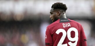Salernitana, Dia è ancora in Francia: l’attaccante rischia ulteriori multe
