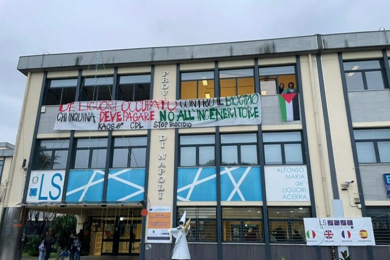 Occupato il liceo De Liguori di Acerra: “Basta silenzio sul biocidio”