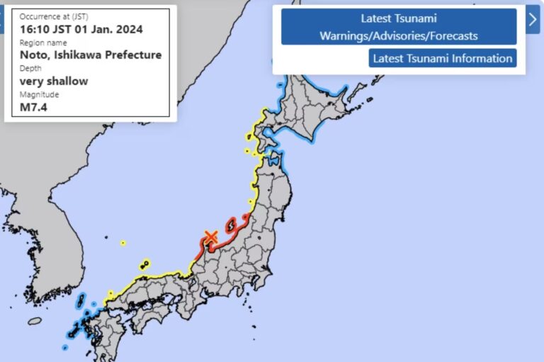 Terremoto in Giappone, sale a 48 il bilancio delle vittime. Il premier Kishida: “Corsa contro il tempo per salvare vite umane”