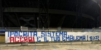 Caso Acerbi-Juan Jesus, striscione ultrà Napoli contro il difensore interista: “Acerbi emblema di un sistema ipocrita”