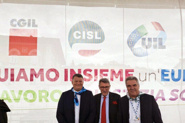 La manifestazione di Cgil, Cisl e Uil per la Festa dei Lavoratori: “Costruiamo insieme un’Europa di pace, lavoro e giustizia sociale”