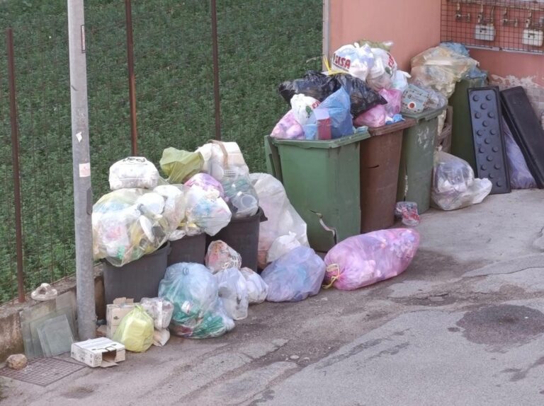FOTO Orta di Atella, strade invase dai rifiuti: solito scaricabarile di Santillo e Pellino. Gravi disagi in tutta la città